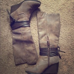 Maurice’s Knee High Wedge Boots